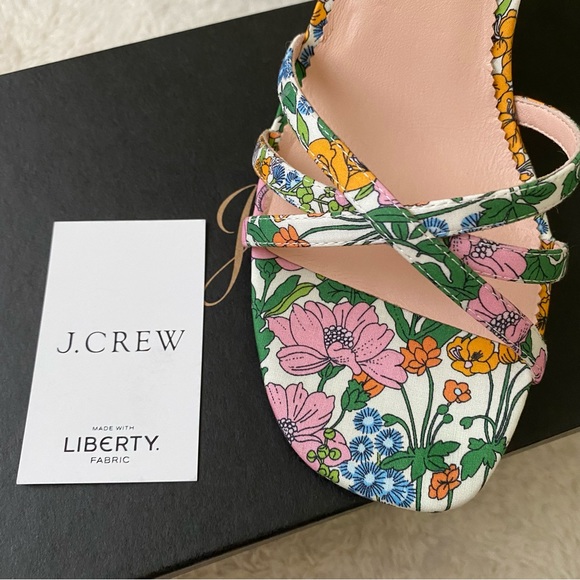 COPY - Jcrew Liberty of London Cross Strap Wedges in Petunia Lime Marigold - Picture 3 of 5